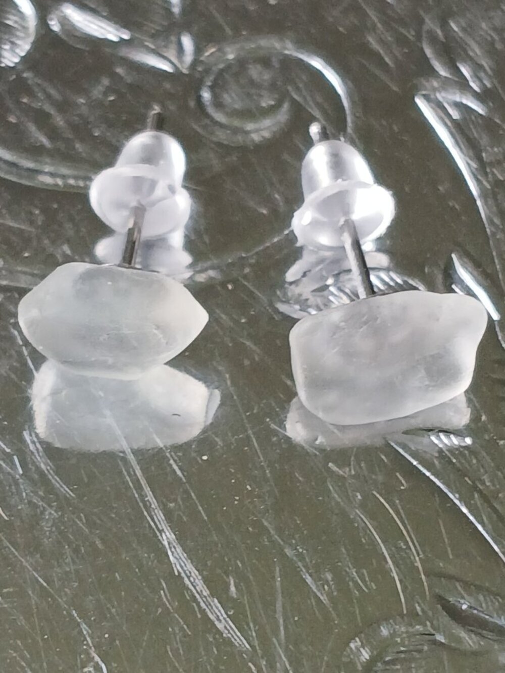 Fluorite Crystal Chip Hypoallergenic Stud Earrings